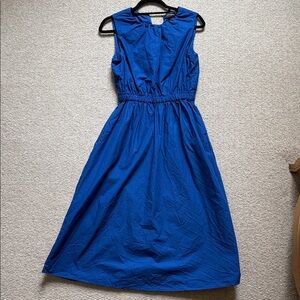 Banana Republic Factory Cobalt Blue Sleeveless Poplin Dress Sz XS
